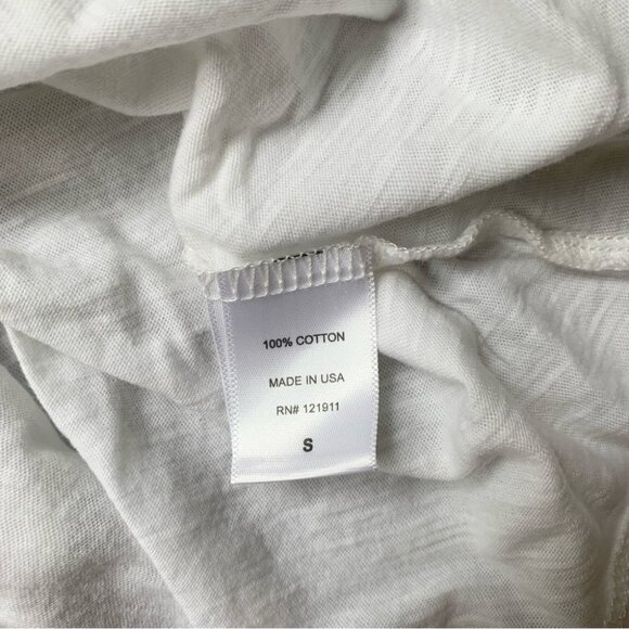 Revolve LNA Raw Tie Tee T-Shirt Short Sleeve Front tie V-neck Relaxed fit White - Picture 9 of 12